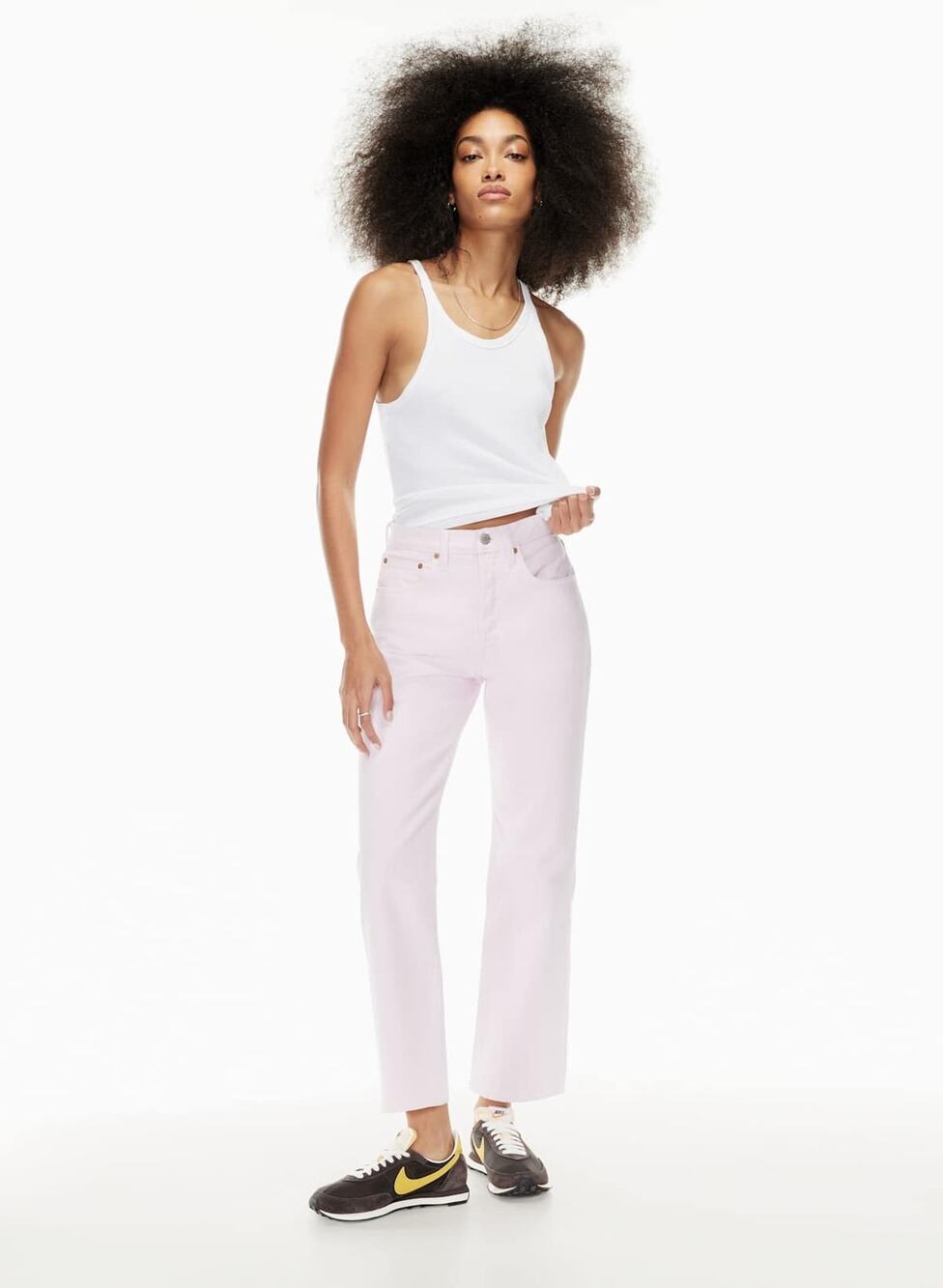 Denim Forum The Joni High Rise Loose 29l White Sz 30 Women’s Jeans